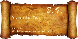 Dianiska Ida névjegykártya