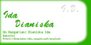 ida dianiska business card